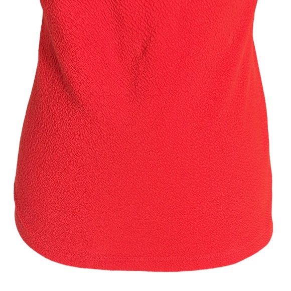 Anthropologie Postmark Astor Red Orange Stretchy Textured V-Neck Top - M - Picture 8 of 14